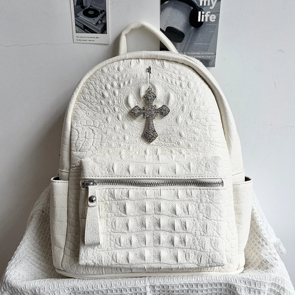 White Crocodile Backpack